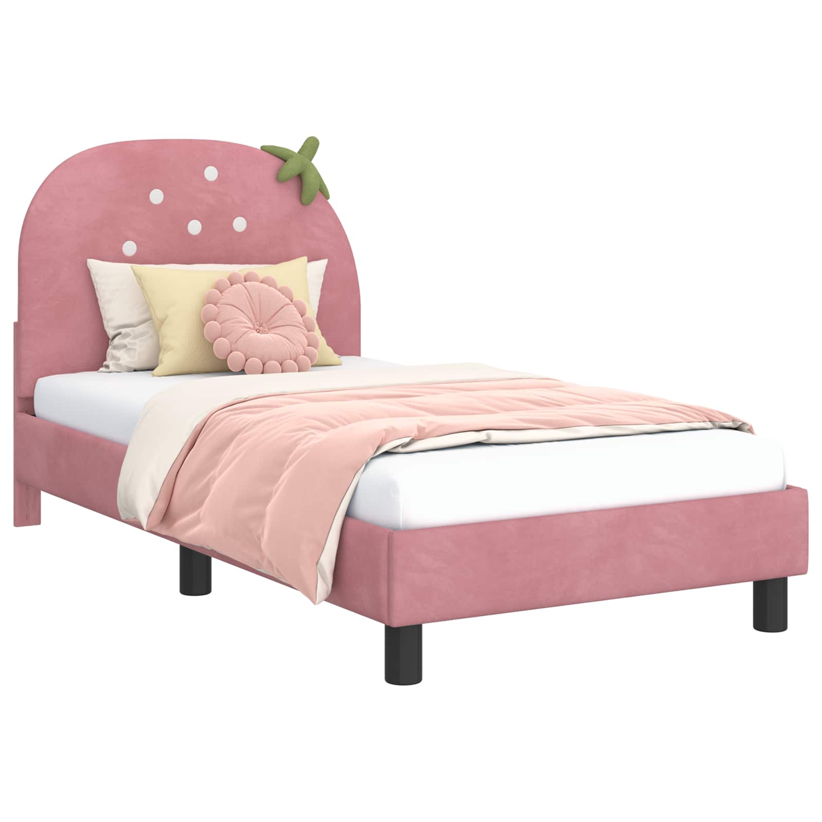 Bedframe voor kinderen met hoofdbord Roze 80 x 160 cm Fluweel