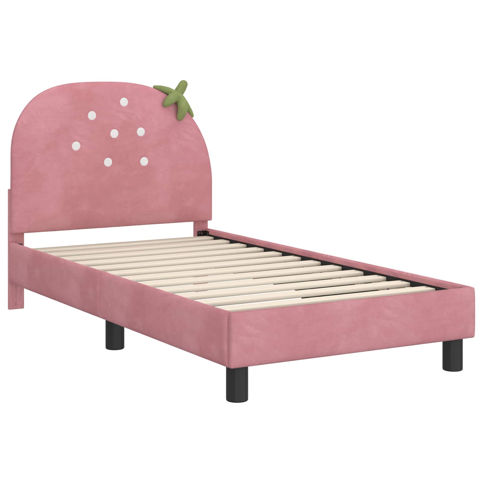 Bedframe voor kinderen met hoofdbord Roze 80 x 160 cm Fluweel