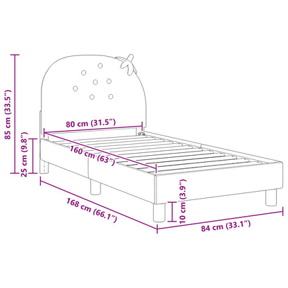 Bedframe voor kinderen met hoofdbord Roze 80 x 160 cm Fluweel