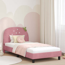 Bedframe voor kinderen met hoofdbord Roze 80 x 200 cm Fluweel