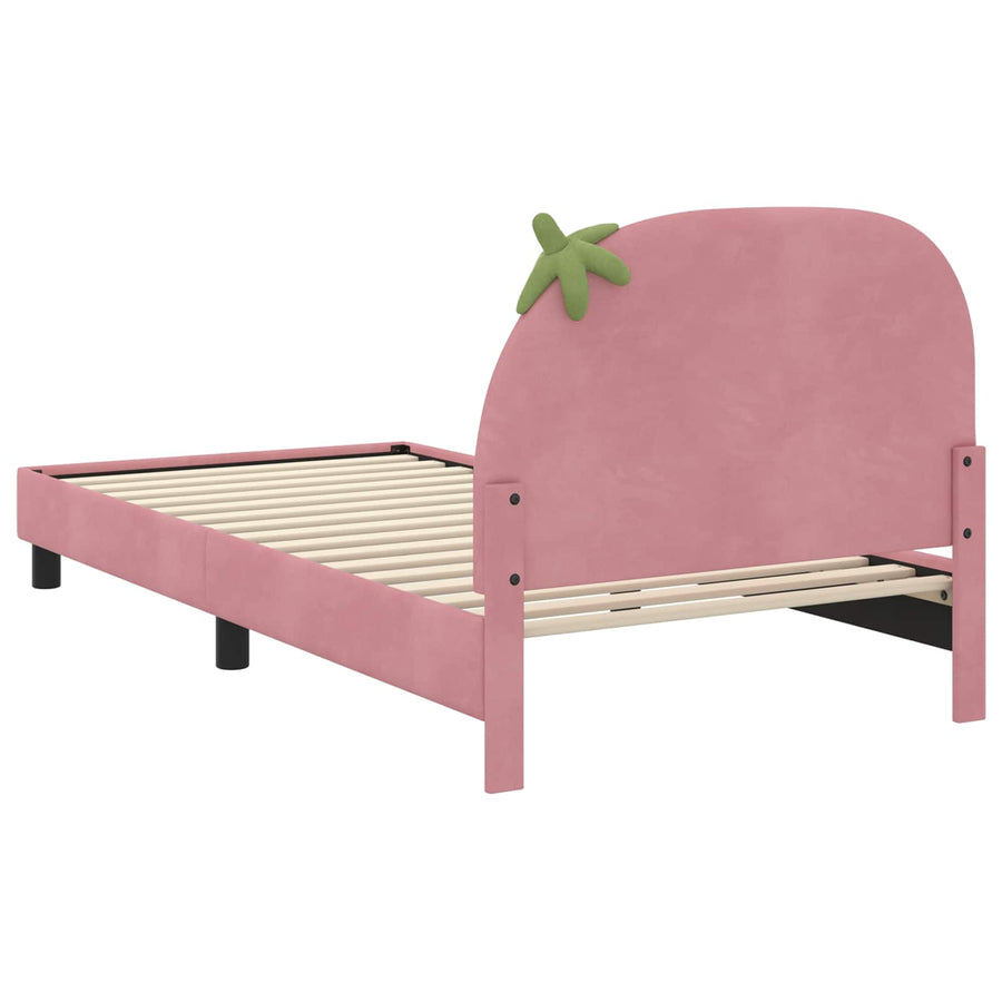 Bedframe voor kinderen met hoofdbord Roze 90 x 190 cm Fluweel