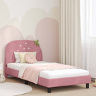 Kinderbedframe 90x200 cm roze fluweel