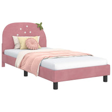 Bedframe voor kinderen met hoofdbord Roze 90 x 200 cm Fluweel
