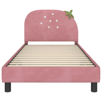 Bedframe voor kinderen met hoofdbord Roze 90 x 200 cm Fluweel
