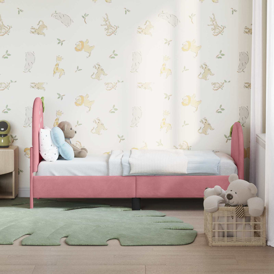 Peuterbedframe met hoofdbord Roze 70 x 140 cm Fluweel