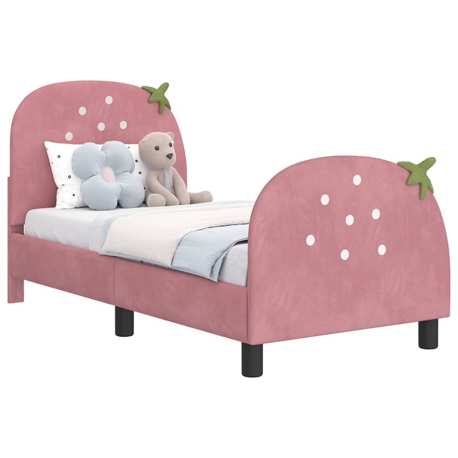 Peuterbedframe met hoofdbord Roze 70 x 140 cm Fluweel