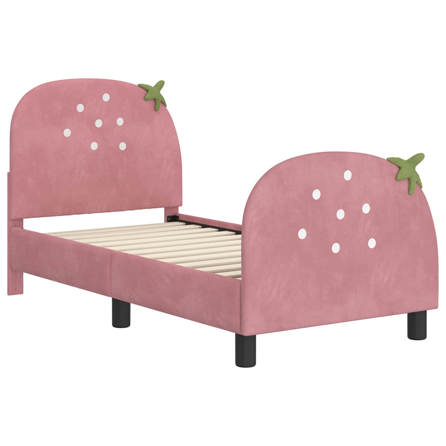 Peuterbedframe met hoofdbord Roze 70 x 140 cm Fluweel