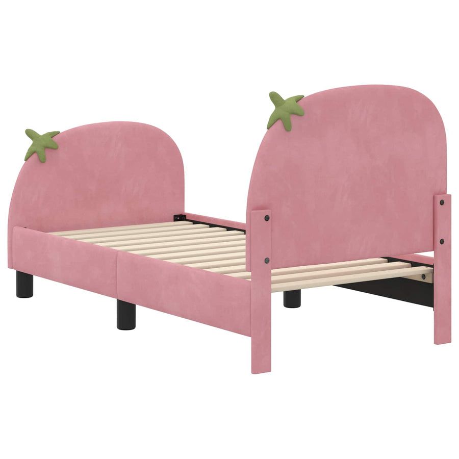 Peuterbedframe met hoofdbord Roze 70 x 140 cm Fluweel