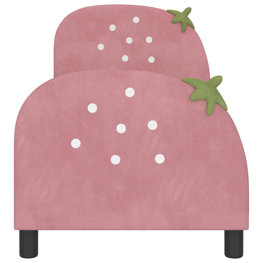 Peuterbedframe met hoofdbord Roze 70 x 140 cm Fluweel