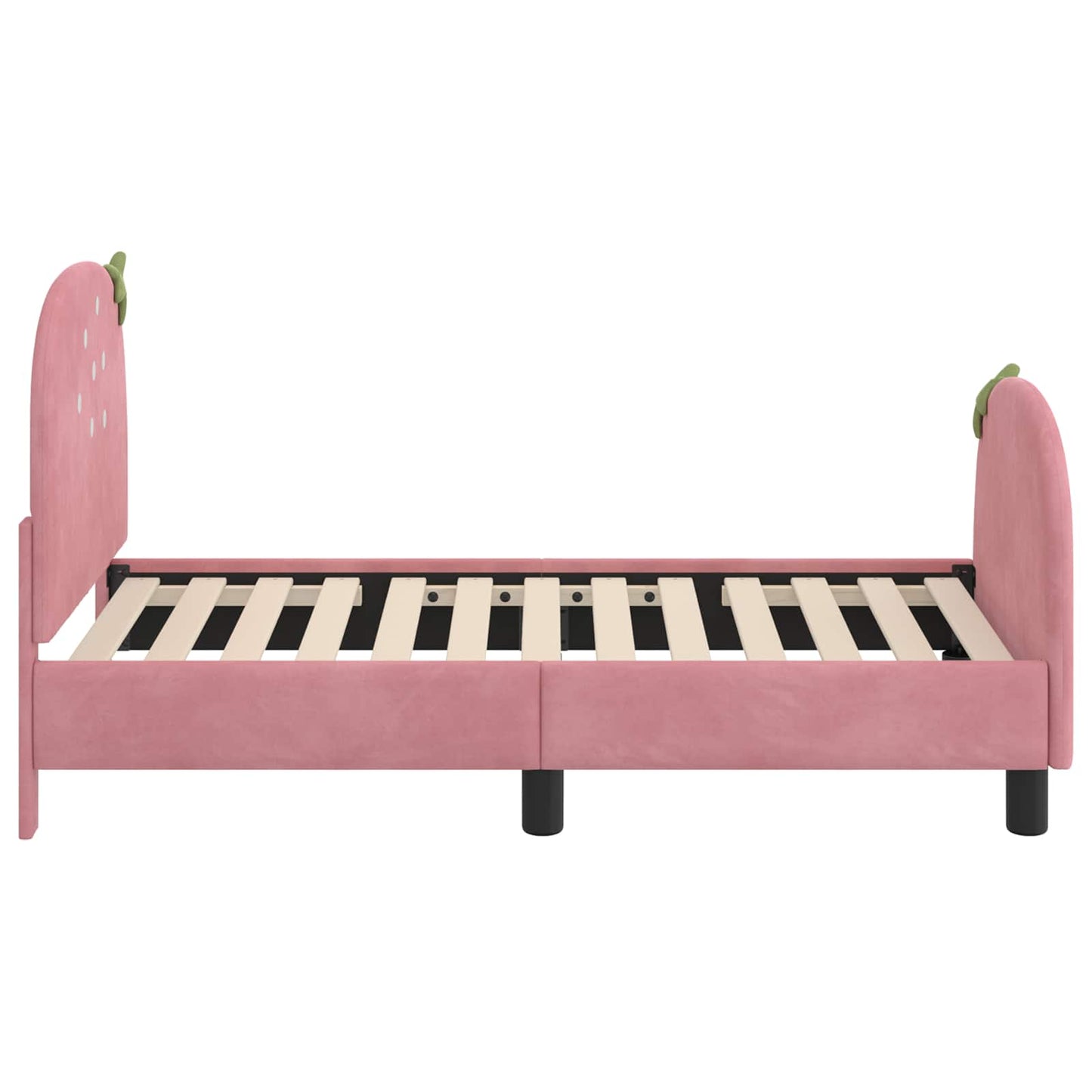 Peuterbedframe met hoofdbord Roze 70 x 140 cm Fluweel