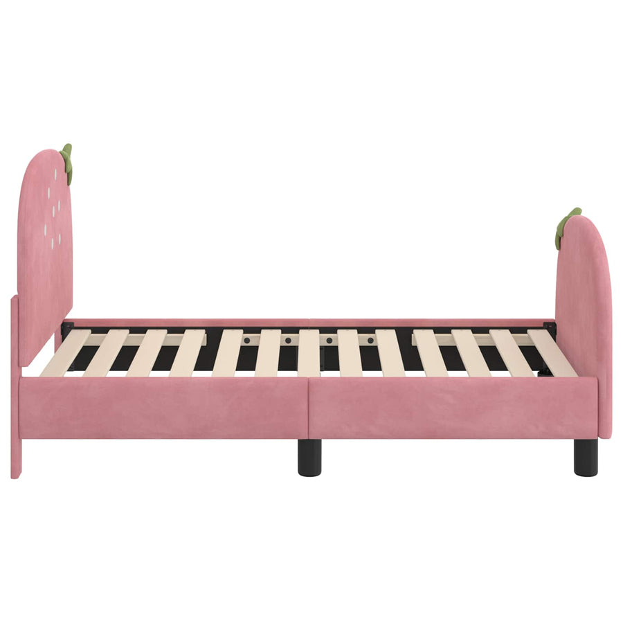 Peuterbedframe met hoofdbord Roze 70 x 140 cm Fluweel