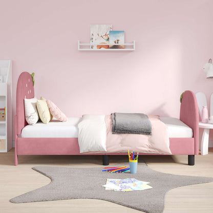 Bedframe voor kinderen met hoofdbord Roze 80 x 160 cm Fluweel