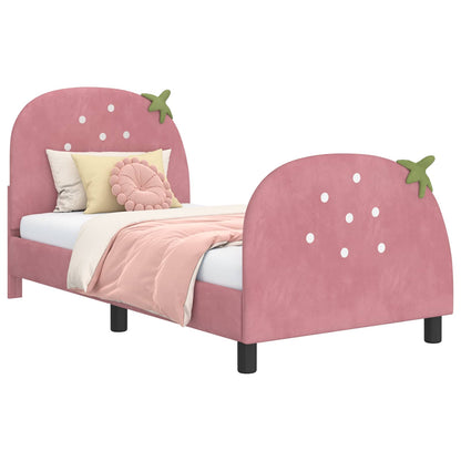 Bedframe voor kinderen met hoofdbord Roze 80 x 160 cm Fluweel