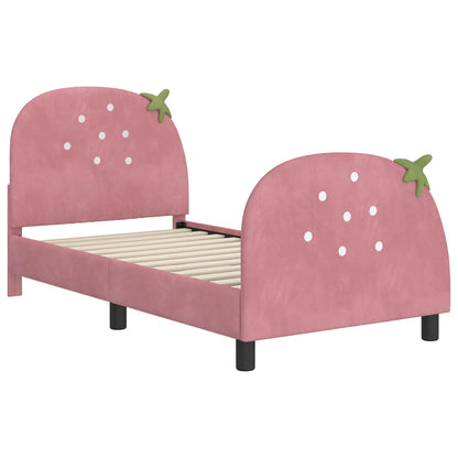 Bedframe voor kinderen met hoofdbord Roze 80 x 160 cm Fluweel