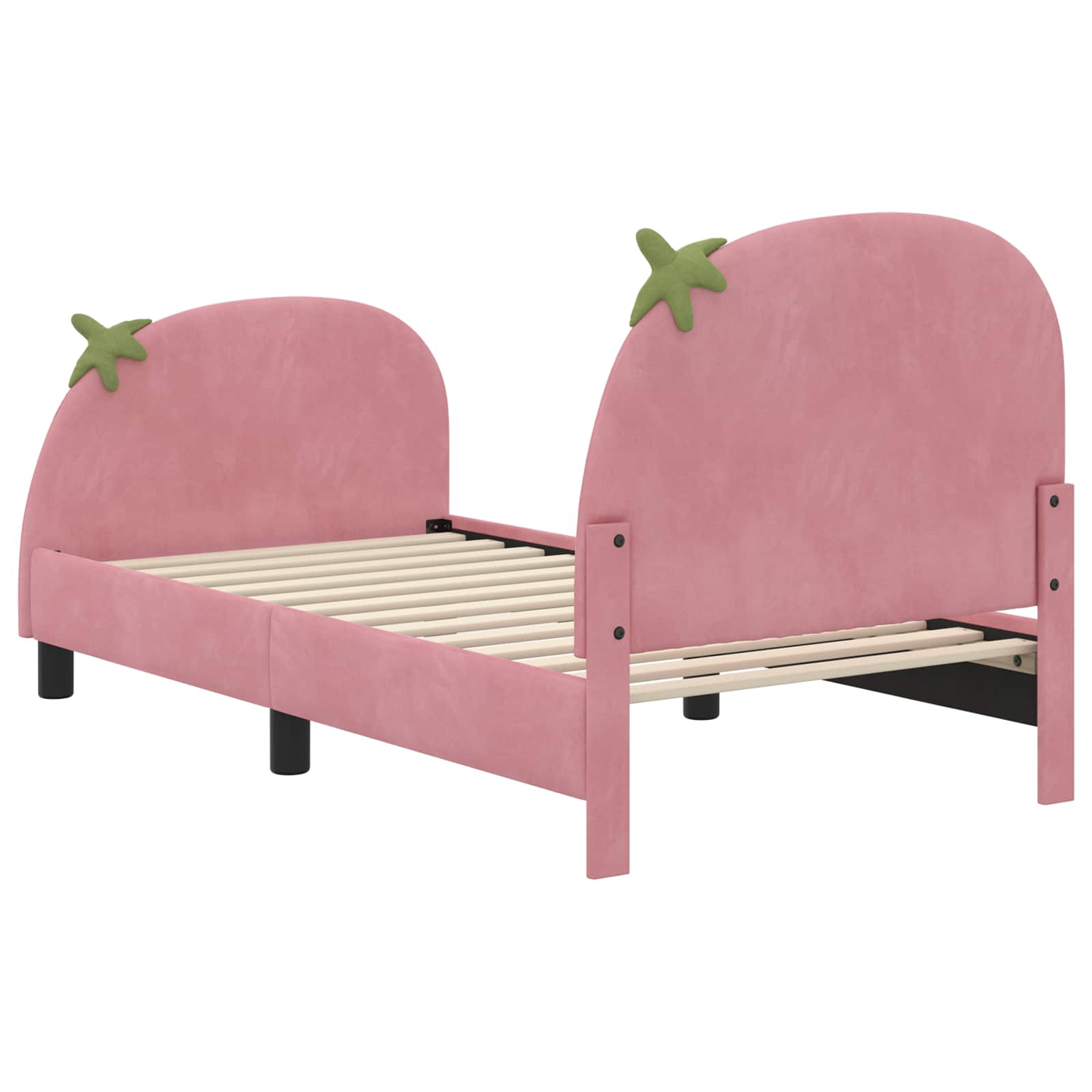 Bedframe voor kinderen met hoofdbord Roze 80 x 160 cm Fluweel