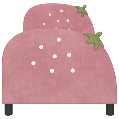 Bedframe voor kinderen met hoofdbord Roze 80 x 160 cm Fluweel