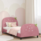 Kinderbedframe 90x190 cm roze fluweel