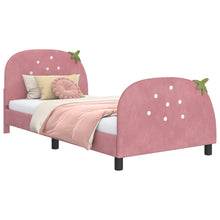 Bedframe voor kinderen met hoofdbord Roze 90 x 190 cm Fluweel
