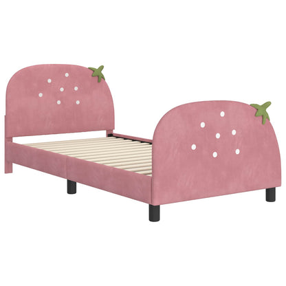 Bedframe voor kinderen met hoofdbord Roze 90 x 190 cm Fluweel