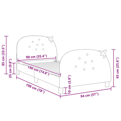Bedframe voor kinderen met hoofdbord Roze 90 x 190 cm Fluweel