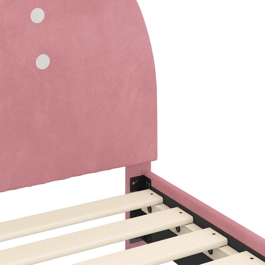 Bedframe voor kinderen met hoofdbord Roze 90 x 200 cm Fluweel