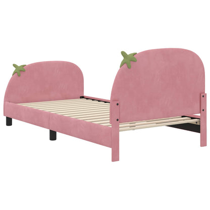 Bedframe voor kinderen met hoofdbord Roze 90 x 200 cm Fluweel