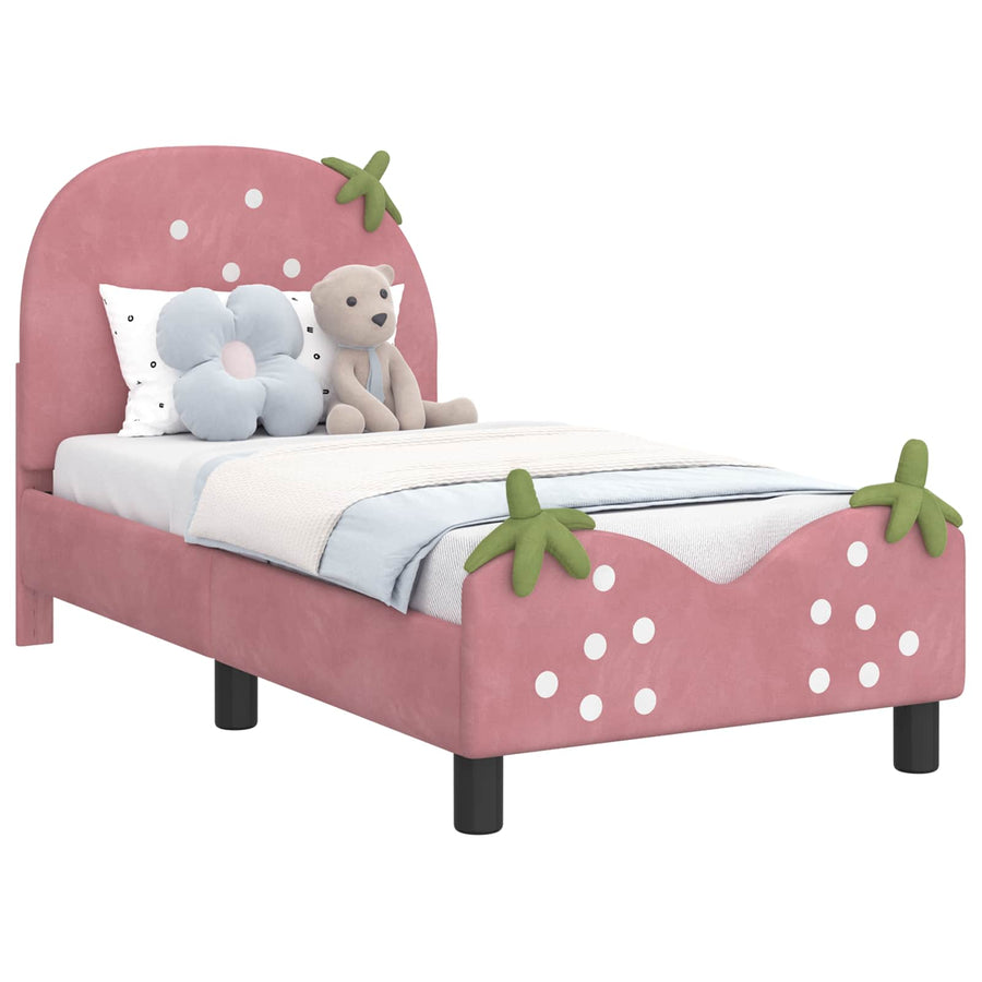 Peuterbedframe met hoofdbord Roze 70 x 140 cm Fluweel