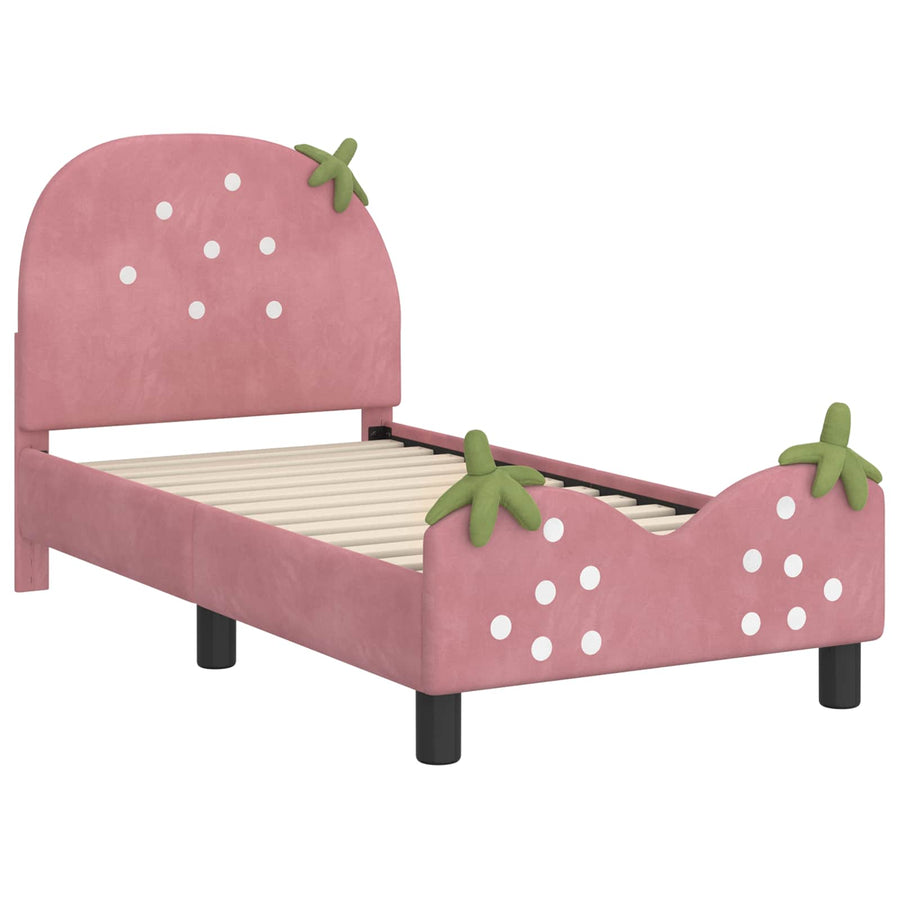 Peuterbedframe met hoofdbord Roze 70 x 140 cm Fluweel