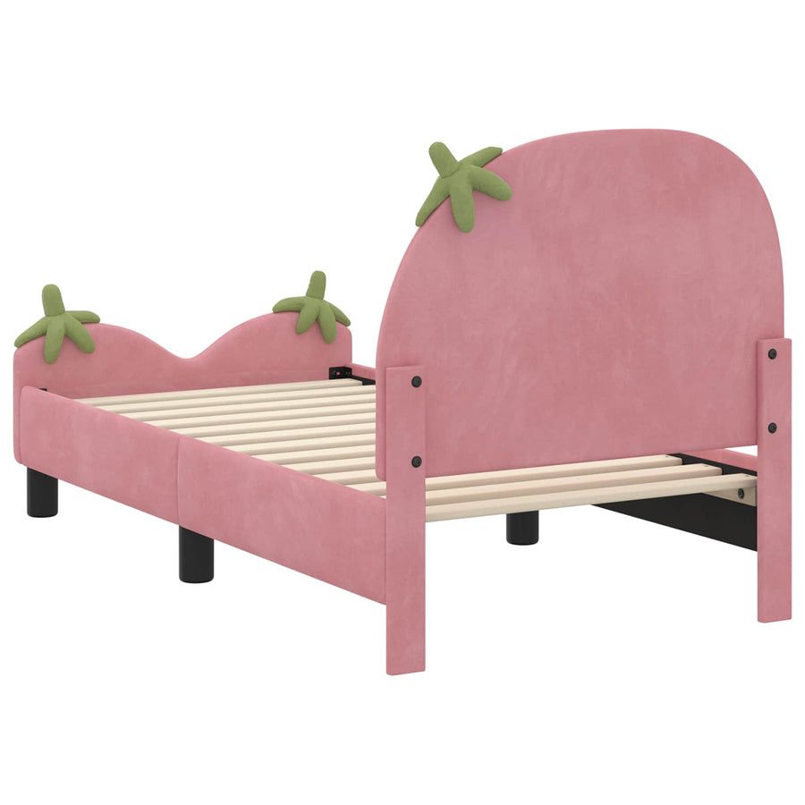 Peuterbedframe met hoofdbord Roze 70 x 140 cm Fluweel