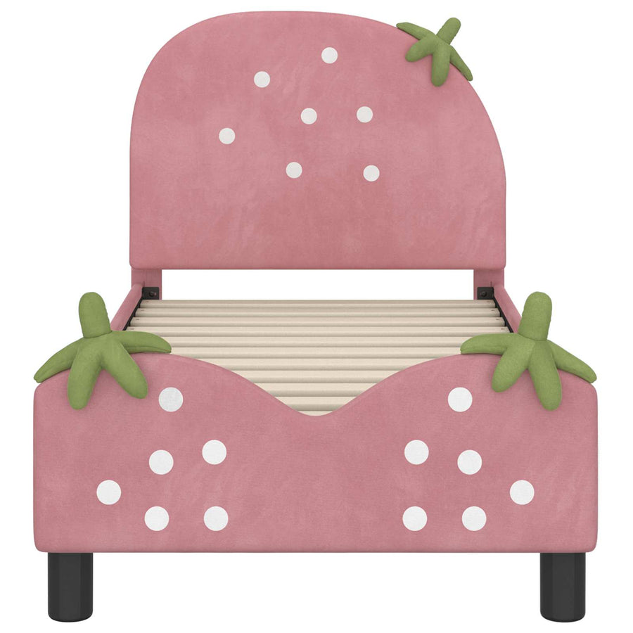 Peuterbedframe met hoofdbord Roze 70 x 140 cm Fluweel