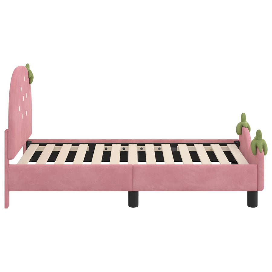 Peuterbedframe met hoofdbord Roze 70 x 140 cm Fluweel