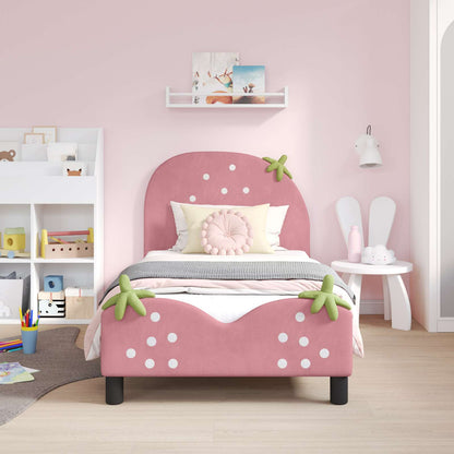 Bedframe voor kinderen met hoofdbord Roze 80 x 160 cm Fluweel