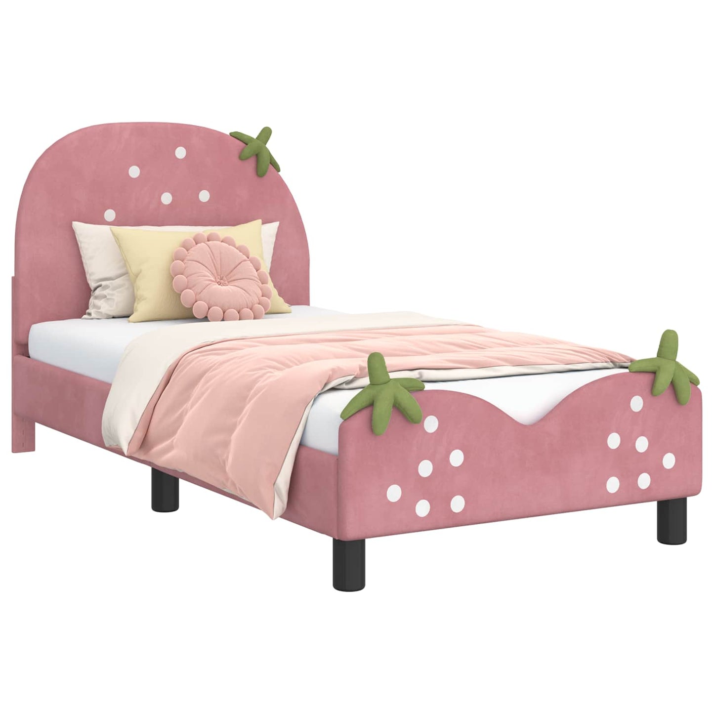 Bedframe voor kinderen met hoofdbord Roze 80 x 160 cm Fluweel