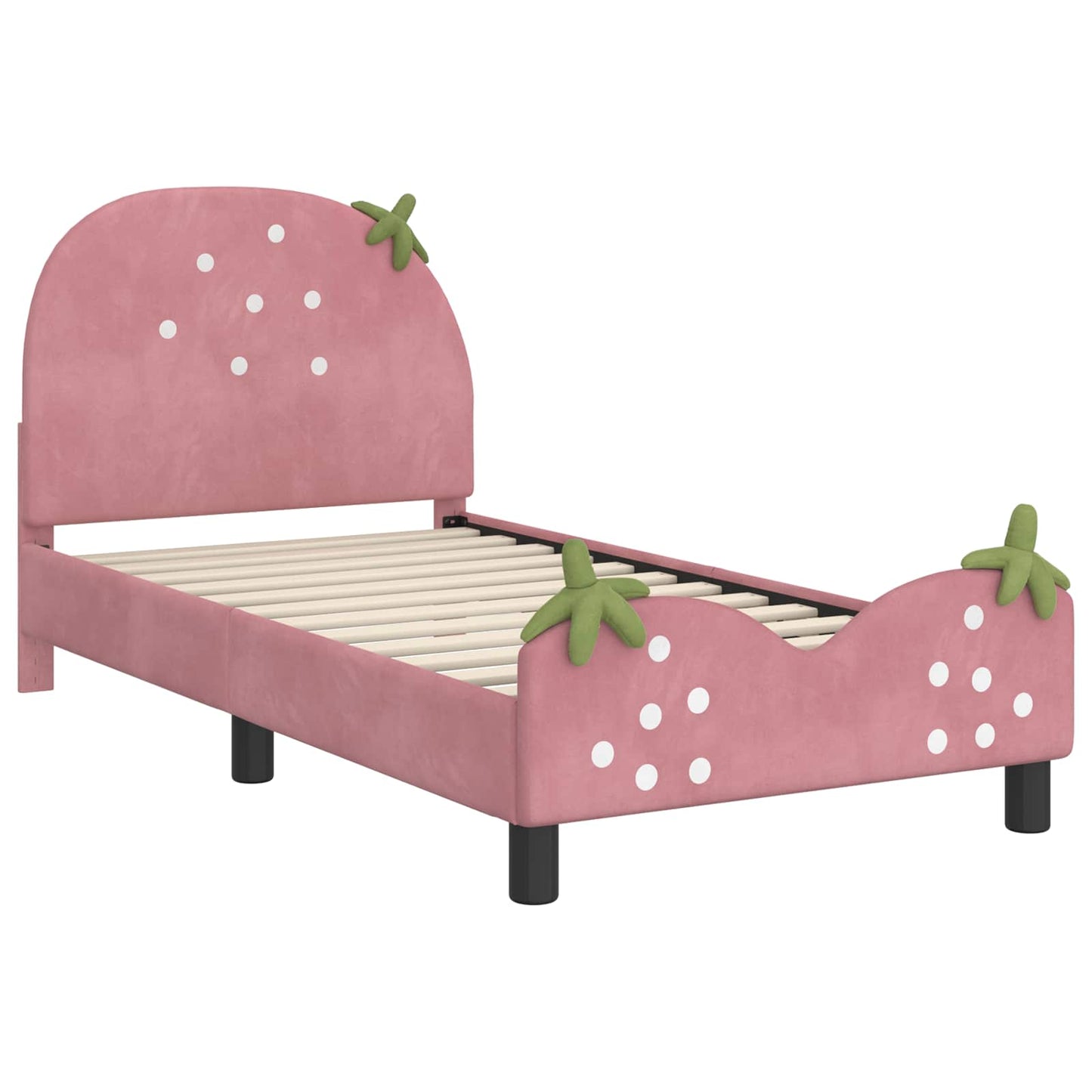 Bedframe voor kinderen met hoofdbord Roze 80 x 160 cm Fluweel