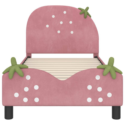 Bedframe voor kinderen met hoofdbord Roze 80 x 160 cm Fluweel