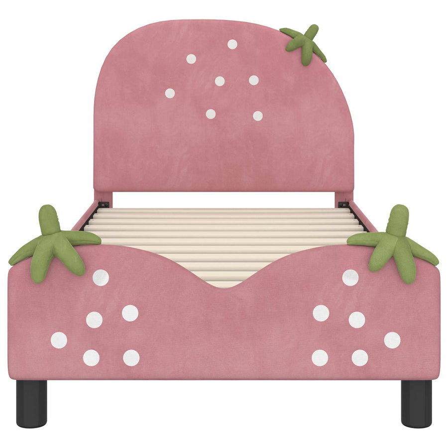 Bedframe voor kinderen met hoofdbord Roze 80 x 160 cm Fluweel
