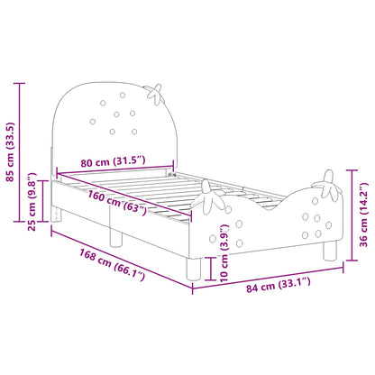 Bedframe voor kinderen met hoofdbord Roze 80 x 160 cm Fluweel