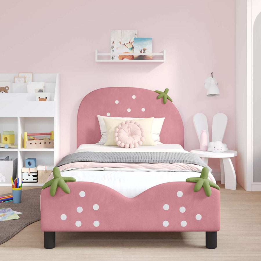 Bedframe voor kinderen met hoofdbord Roze 80 x 200 cm Fluweel