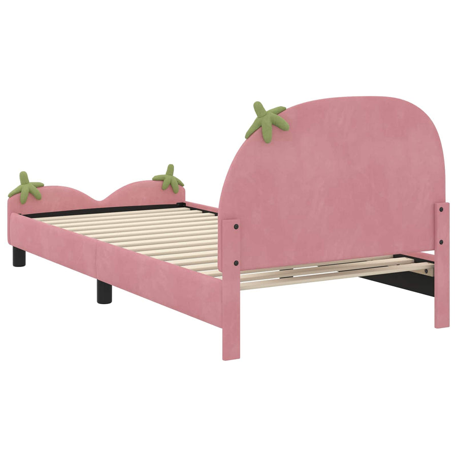 Bedframe voor kinderen met hoofdbord Roze 80 x 200 cm Fluweel