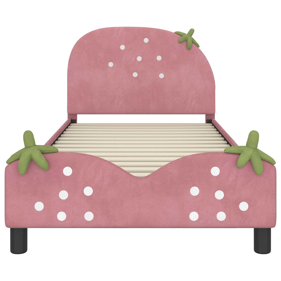 Bedframe voor kinderen met hoofdbord Roze 90 x 190 cm Fluweel