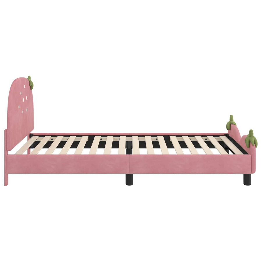 Bedframe voor kinderen met hoofdbord Roze 90 x 190 cm Fluweel