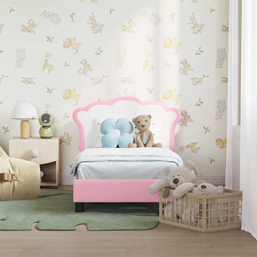 Peuterbedframe met hoofdbord met hoofdeinde Roze 70 x 140 cm PU