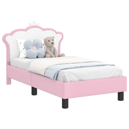 Peuterbedframe met hoofdbord met hoofdeinde Roze 70 x 140 cm PU