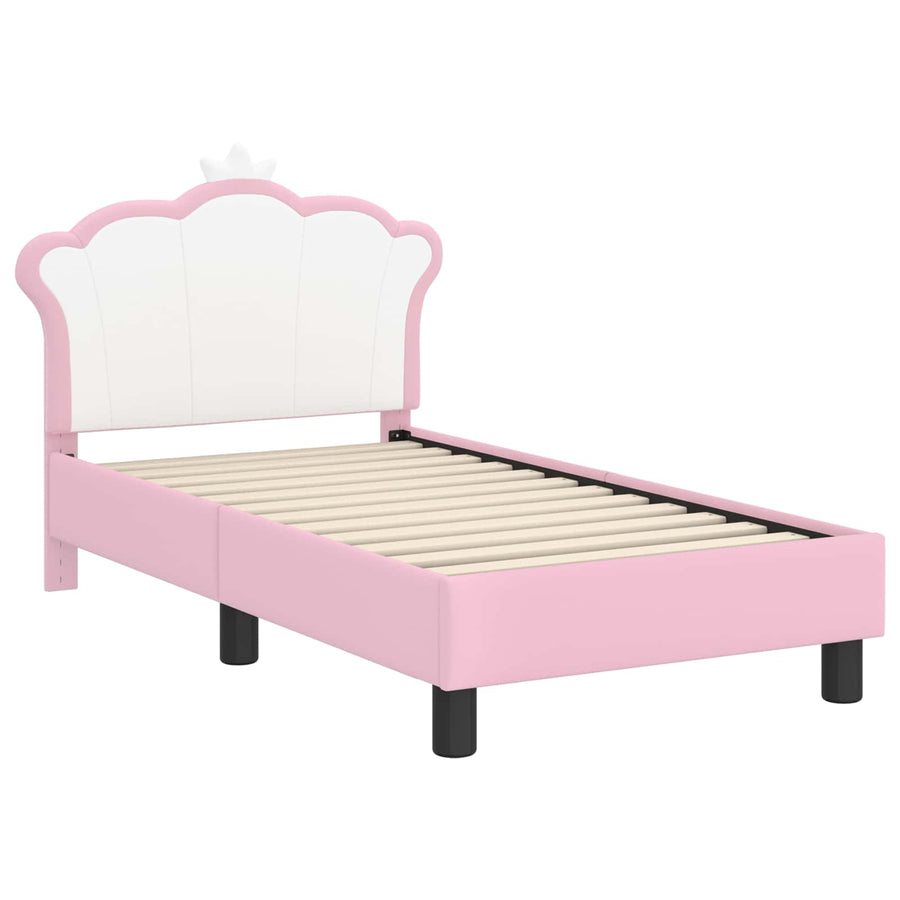 Peuterbedframe met hoofdbord met hoofdeinde Roze 70 x 140 cm PU