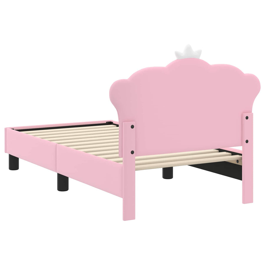 Peuterbedframe met hoofdbord met hoofdeinde Roze 70 x 140 cm PU