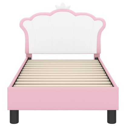 Peuterbedframe met hoofdbord met hoofdeinde Roze 70 x 140 cm PU