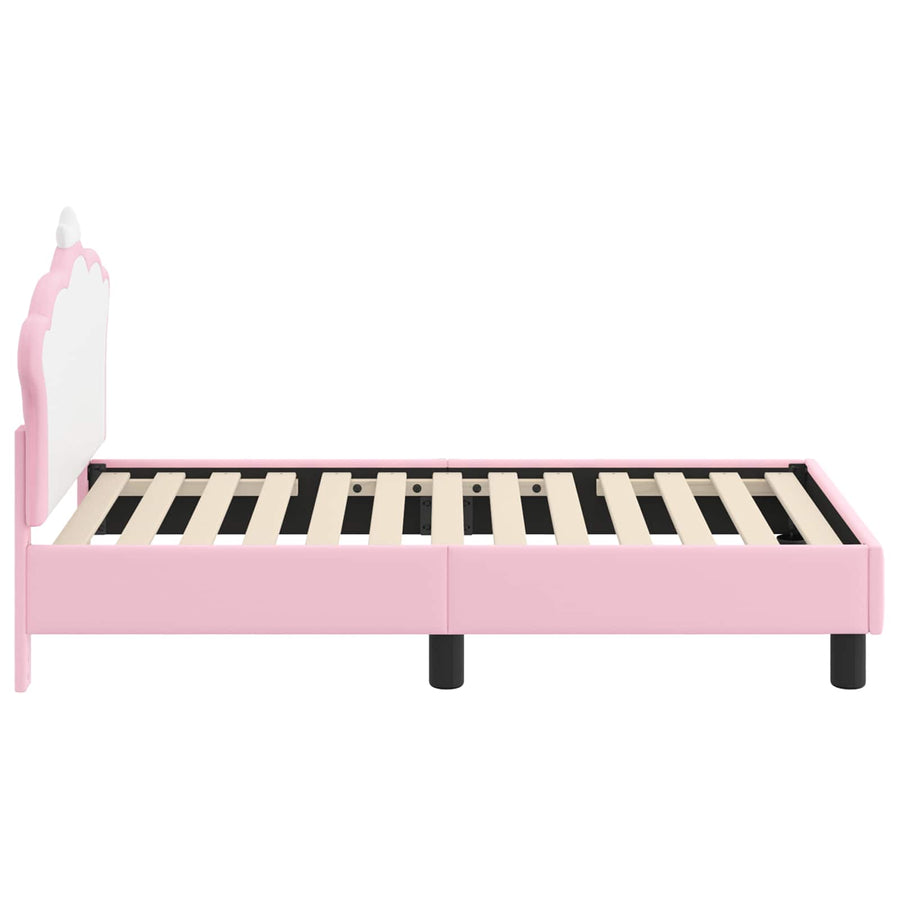 Peuterbedframe met hoofdbord met hoofdeinde Roze 70 x 140 cm PU