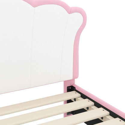 Bedframe voor kinderen met hoofdbord Roze 80 x 160 cm PU