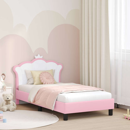 Bedframe voor kinderen met hoofdbord Roze 80 x 160 cm PU