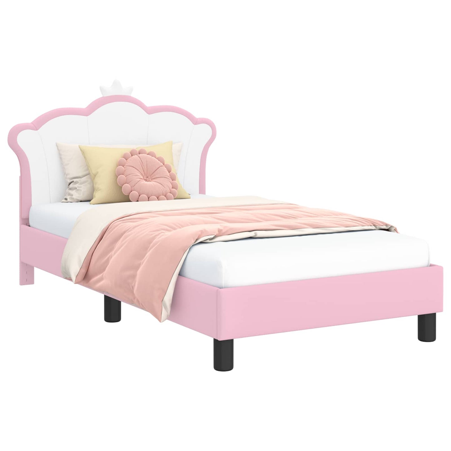 Bedframe voor kinderen met hoofdbord Roze 80 x 160 cm PU